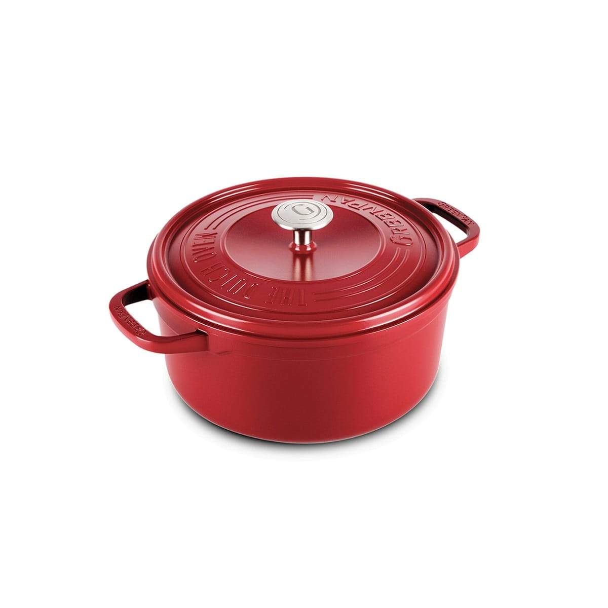 Greenpan Featherweights 24cm Casserole with Lid- Scarlet Red