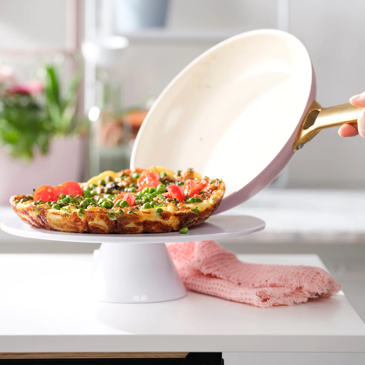 Greenpan Padova 24cm Frying Pan- Pink with gold