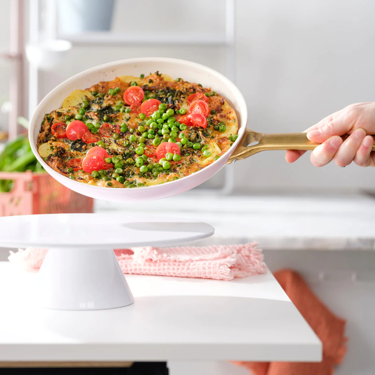 Greenpan Padova 24cm Frying Pan- Pink with gold