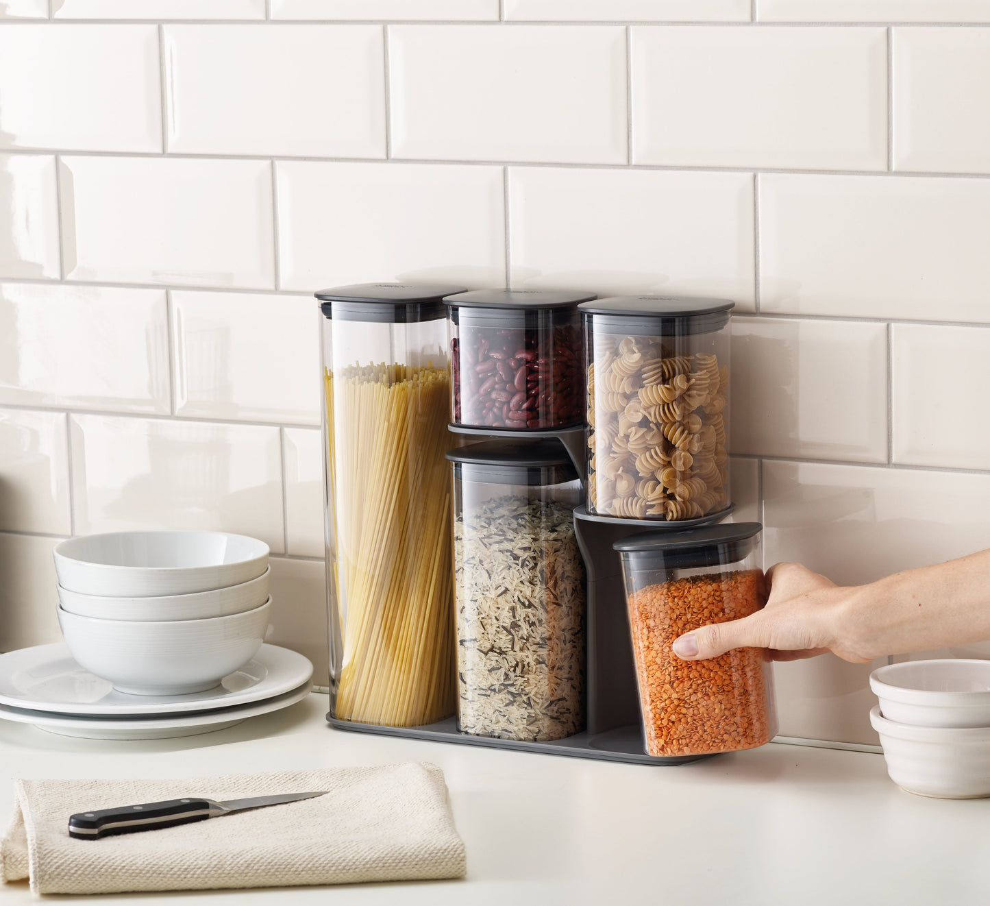 Joseph Joseph Podium™ 5-piece Grey Storage Container Set