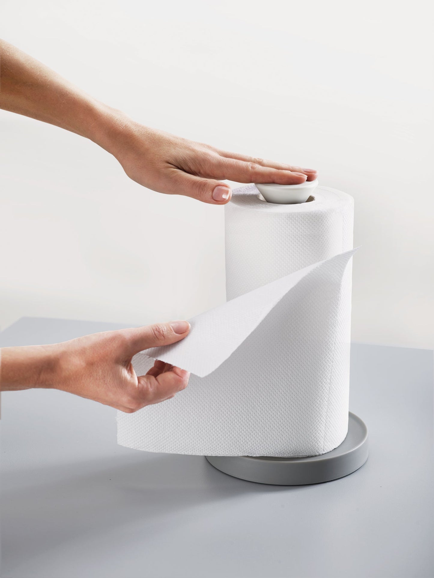 Joseph Joseph Push & Tear Kitchen Roll Holder- Grey