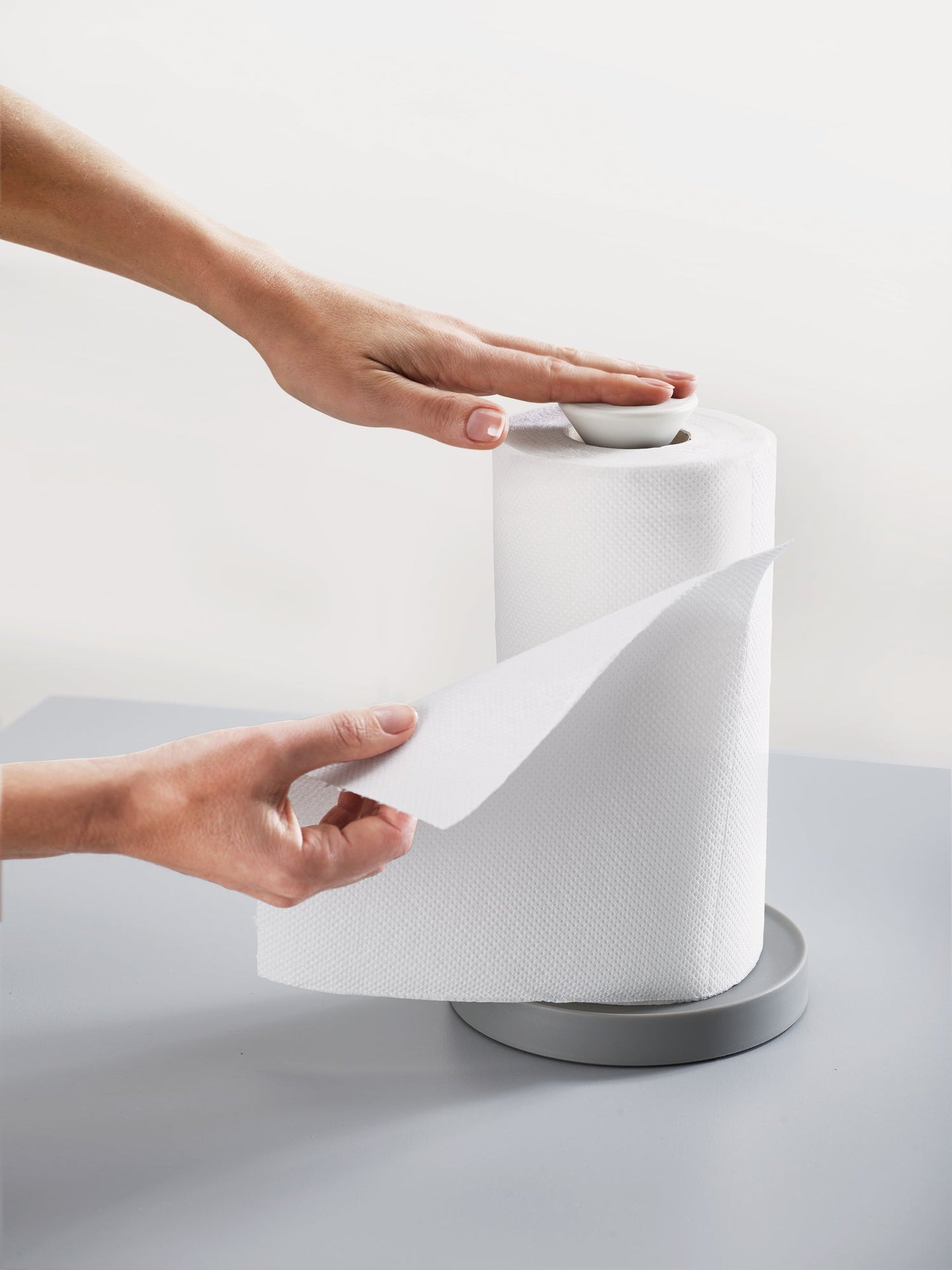 Joseph Joseph Push & Tear Kitchen Roll Holder- Grey