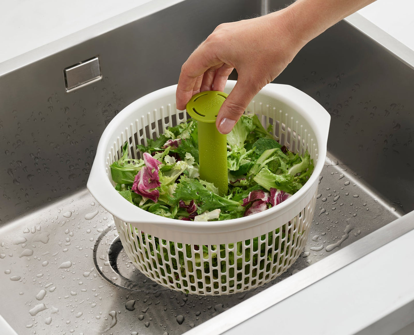 Joseph Joseph Spindola™ Green In-sink Salad-spinning Colander
