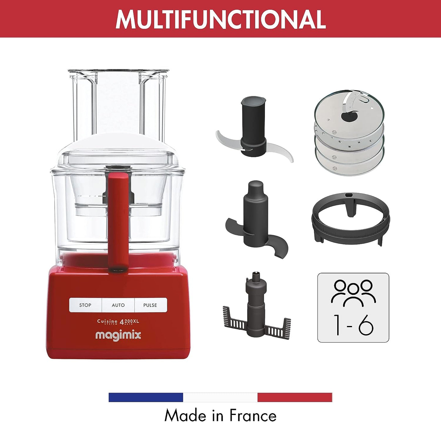 MAGIMIX CUISINE SYSTEM 4200XL FOOD PROCESSOR- RED 2