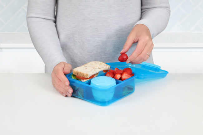 Sistema 1.25L Bento Cube With Yogurt Pot- Blue