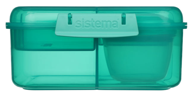 Sistema 1.25L Bento Cube With Yogurt Pot- Minty Teal