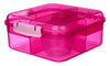 Sistema 1.25L Bento Cube With Yogurt Pot- Pink