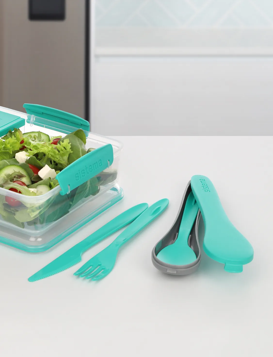 Sistema TO GO CUTLERY SET- minty teal