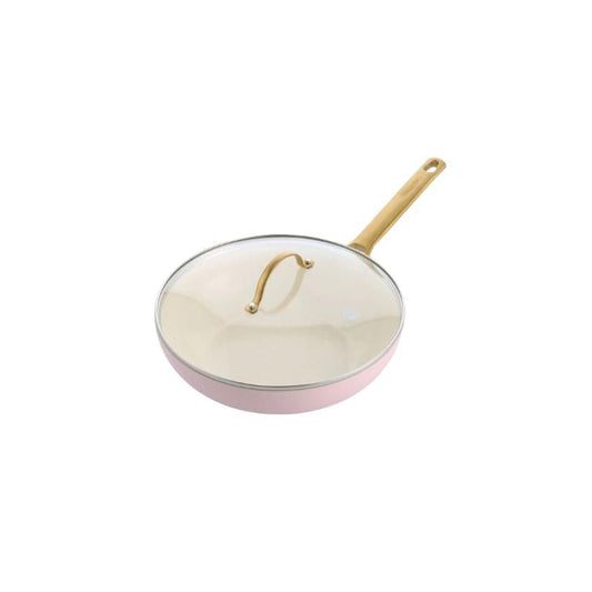 Greenpan Padova 28cm Wok with Lid- Pink with gold