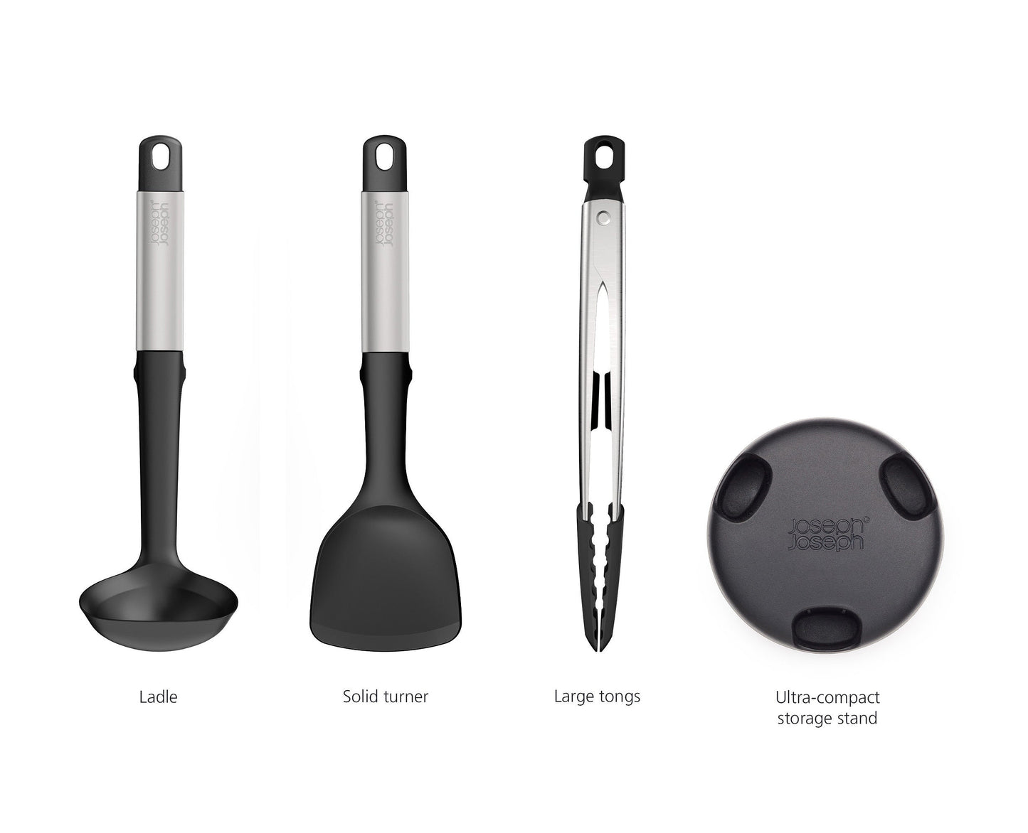 Joseph Joseph Elevate™ Fusion 3-piece Stainless-steel Utensil Set with Compact Stand