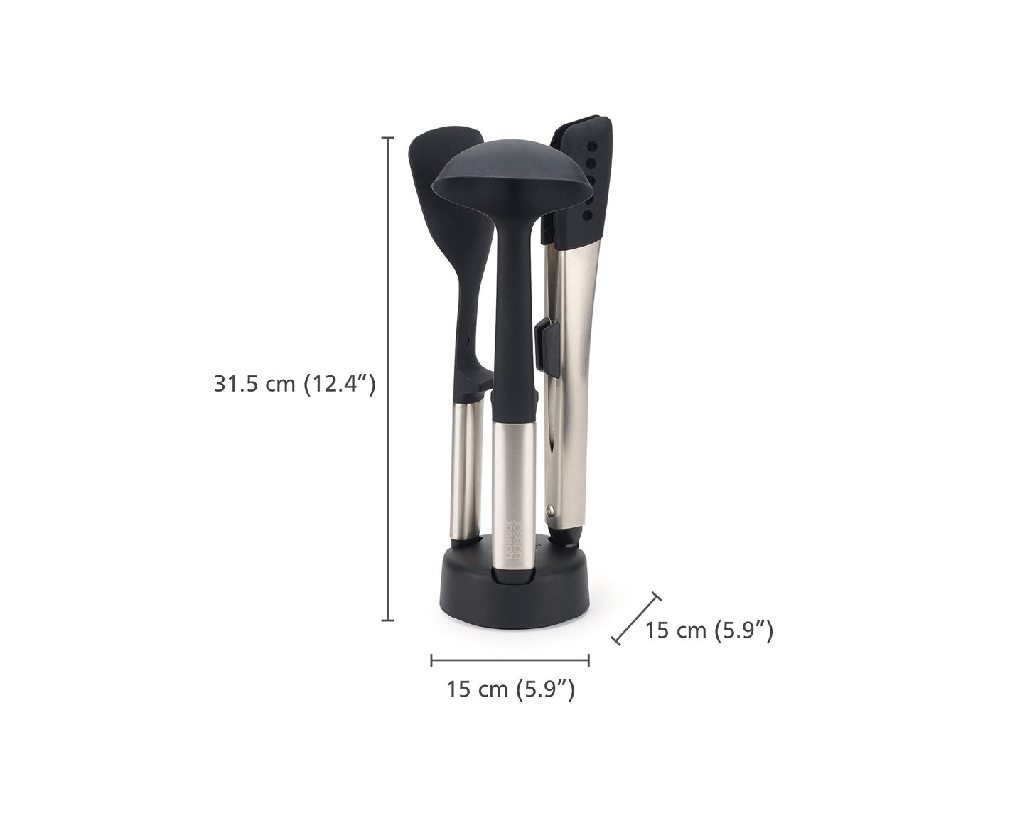 Joseph Joseph Elevate™ Fusion 3-piece Stainless-steel Utensil Set with Compact Stand
